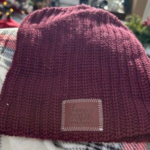 Love Your Melon Burgundy Knit Beanie